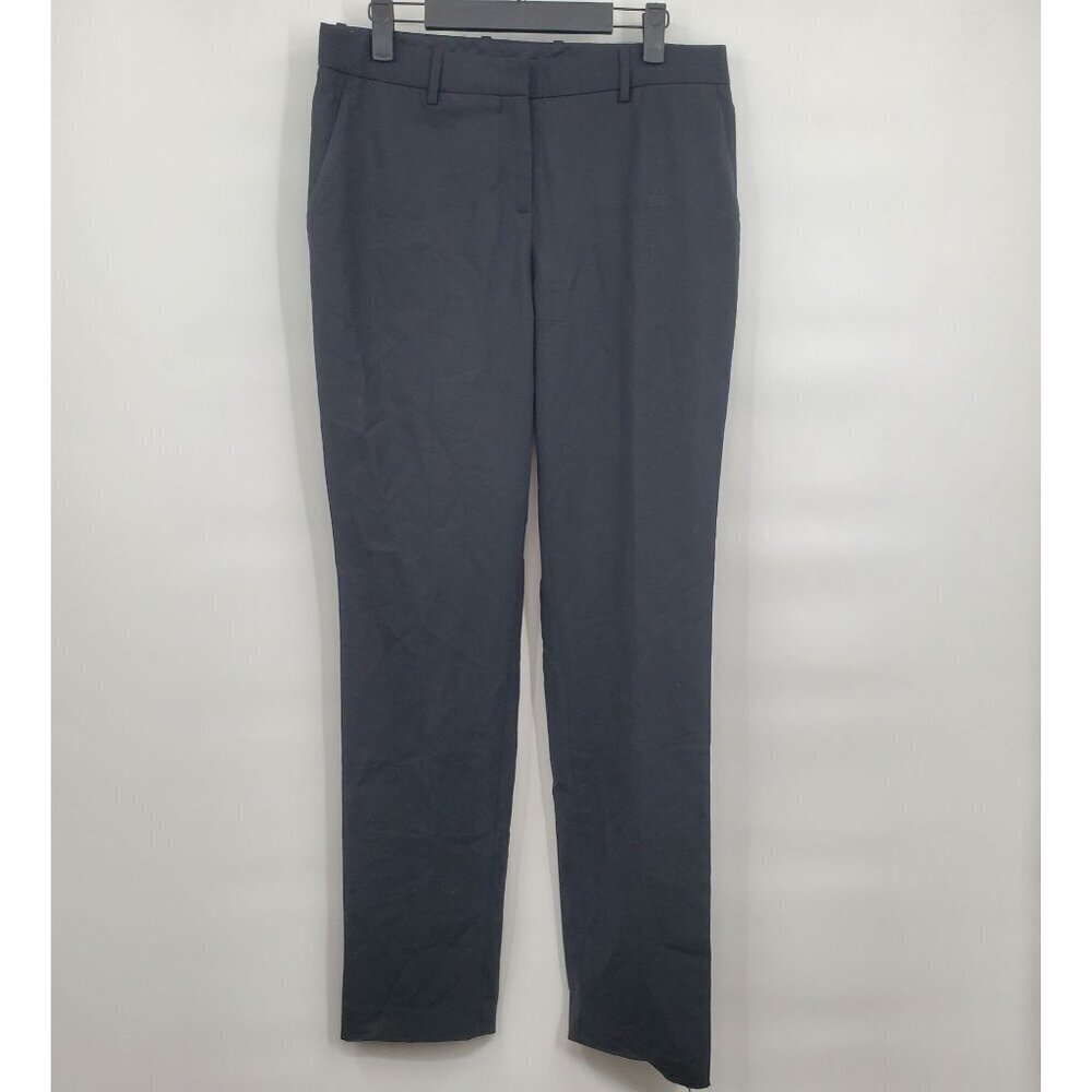 Theory Wool Blend Trouser Dress Pants Women Size 8 High Waisted Black